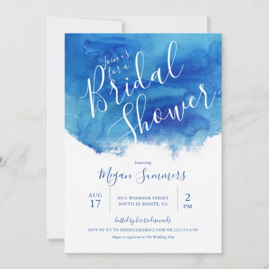 サファイアタイドブライダルシャワー招待 招待状 (正面)