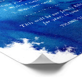 サファイアタイド結婚のゲストブックのバイブル記号 ポスター (角)