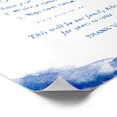 サファイアタイド結婚のゲストブックのバイブル記号 ポスター (角)