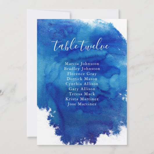 サファイアタイド結婚のテーブル番号ゲスト名 (裏面)