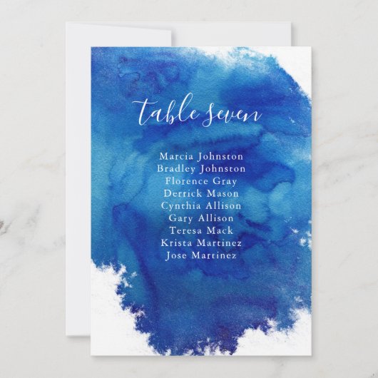 サファイアタイド結婚のテーブル番号ゲスト名 (正面)