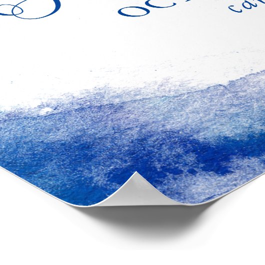 サファイアタイド結婚の歓迎サイン ポスター (角)