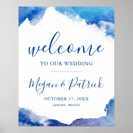 サファイアタイド結婚の歓迎サイン ポスター (正面)