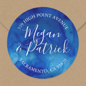 サファイアタイド結婚ラウンド差出人住所ラベル ラウンドシール