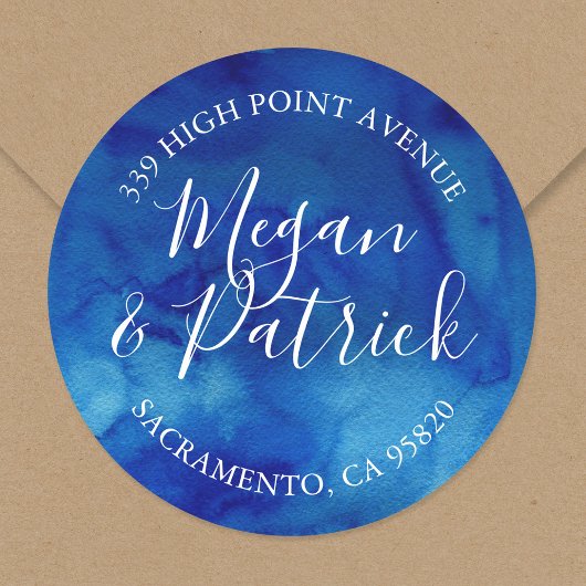 サファイアタイド結婚ラウンド差出人住所ラベル ラウンドシール