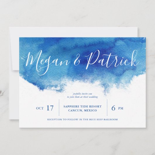 サファイアタイド結婚式招待状 招待状 (正面)