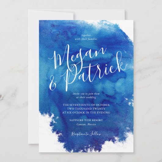 サファイアタイド結婚式招待状 招待状 (正面)