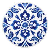 サファイアタラベラリスボンパターン（の模様が）あるセラミックデザイン セラミックノブ (正面)