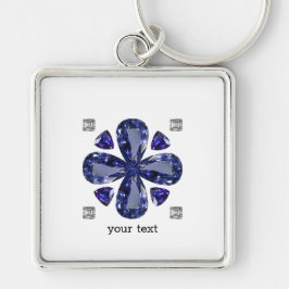 サファイアダイヤモンドアートブルー キーホルダー