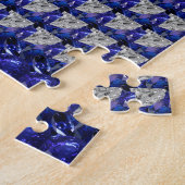 サファイアダイヤモンドジェムストーンアートブルー ジグソーパズル (側面)