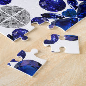 サファイアダイヤモンドジェムストーンアートブルー ジグソーパズル (側面)