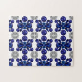 サファイアダイヤモンドジェムストーンアートブルー ジグソーパズル (横)