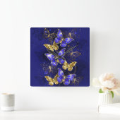 サファイアチョウとの組成 スクエア壁時計 (ホーム)