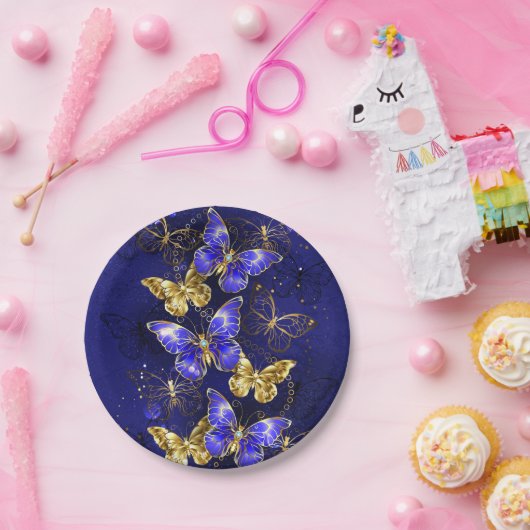 サファイアチョウとの組成 ペーパープレート (パーティー)