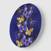 サファイアチョウとの組成 ラージ壁時計 (傾斜)