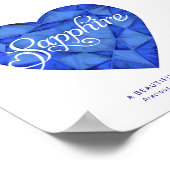 サファイアネーム水彩ハートブルージェム ポスター (角)