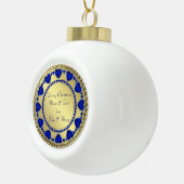 サファイアハートゴールドクリスマスセラミックオーナメント セラミックボールオーナメント (右)