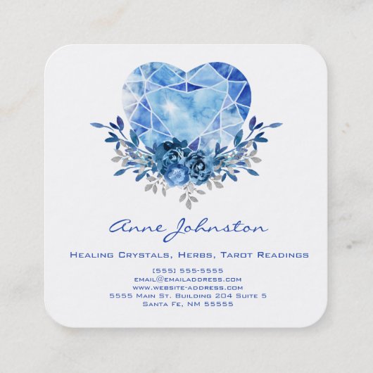 サファイアハートスクエアビジネスカード スクエア名刺 (裏面)