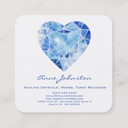 サファイアハートスクエアビジネスカード スクエア名刺 (裏面)