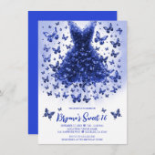 サファイアバタフライドレス9月誕生石 招待状 (正面/裏面)