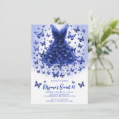 サファイアバタフライドレス9月誕生石 招待状 (スタンド正面)