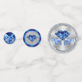 サファイアパーソナライズされた65周年記念紙吹雪 コンフェッティ (裏面)