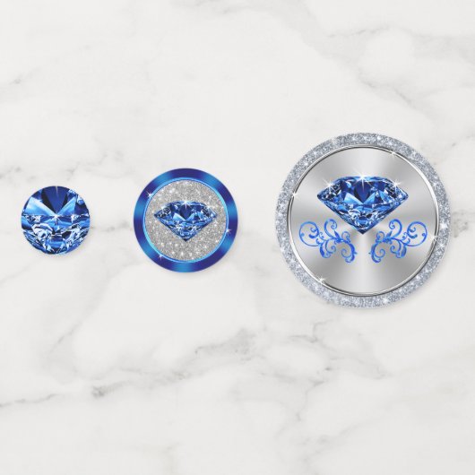 サファイアパーソナライズされた65周年記念紙吹雪 コンフェッティ (裏面)