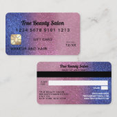 サファイアピンクグリッタークレジットカードギフト証明書 名刺 (正面/裏面)