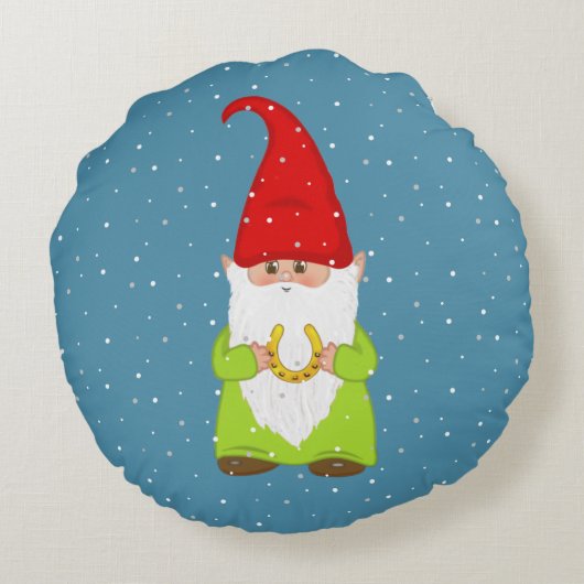 サファイアブおもしろいルーの格言と蹄鉄 ラウンドクッション (裏面)