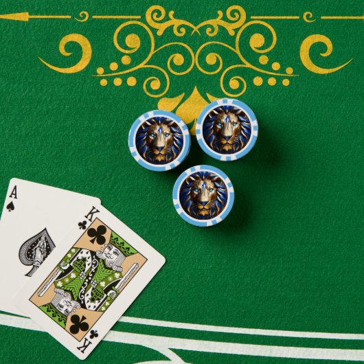 サファイアブルーとゴールドのライオン, ポーカーチップ (ポーカーテーブル (スタック))