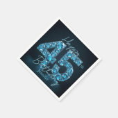 サファイアブルーとブラックジェムストーン45誕生日 スタンダードカクテルナプキン (角)