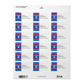 サファイアブルーとレッドホワイトストライプチームジャージー ラベル (フルシート)