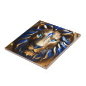 サファイアブルーと金ゴールドライオン。 タイル (側面)