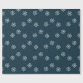 サファイアブルーと銀色花模様包装紙 ラッピングペーパー (フラット)