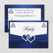 サファイアブルーのケルトの愛の結び目 返信カード (正面/裏面)