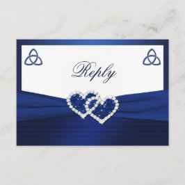 サファイアブルーのケルトの愛の結び目 返信カード