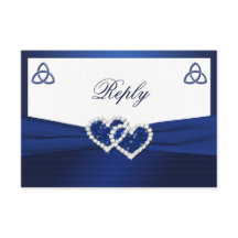 サファイアブルーのケルトラブノット返信カード