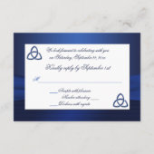 サファイアブルーのケルトラブノット返信カード 出欠カード (裏面)