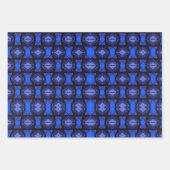 サファイアブルーの空の幾何学的な電気美 ラッピングペーパーシート (正面2)