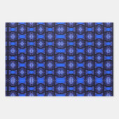サファイアブルーの空の幾何学的な電気美 ラッピングペーパーシート (正面)