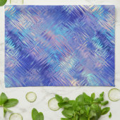 サファイアブルーの落書きテクスチャ キッチンタオル (折り畳み)