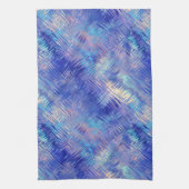 サファイアブルーの落書きテクスチャ キッチンタオル (縦)