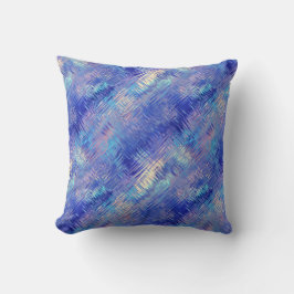 サファイアブルーの落書きテクスチャ クッション