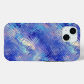 サファイアブルーの落書きテクスチャ Case-Mate iPhoneケース (裏面 (横))