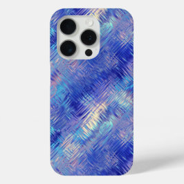 サファイアブルーの落書きテクスチャ iPhone 15 PROケース