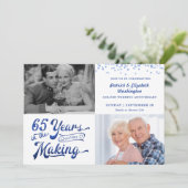 サファイアブルーの65周年記念写真招待状 招待状 (スタンド正面)