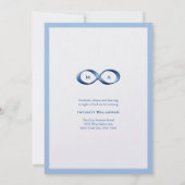 サファイアブルーインフィニティハンドクラスプウェディング招待 招待状 (裏面)