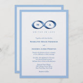 サファイアブルーインフィニティハンドクラスプウェディング招待 招待状 (正面/裏面)