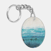 サファイアブルーウォーター色 キーホルダー (正面左)