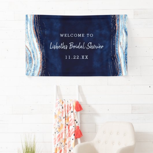 サファイアブルーエッジスライスブライダルシャワーへようこそ 横断幕 (インサイチュ)